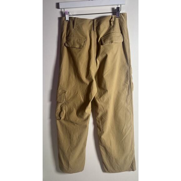 Wilfred Free Pants Sz 10 Khaki Aritzia Picture Cargo Wide Leg High Rise Stretchy - Picture 3 of 12